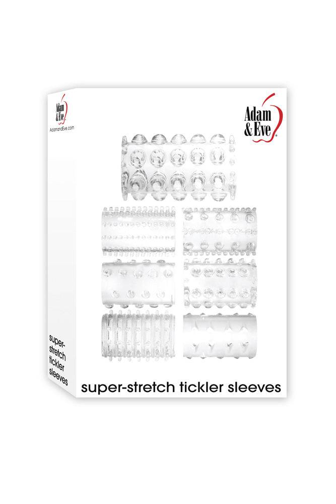 Adam & Eve - Super Stretch Tickler Sleeves - Clear - 6 PC - Stag Shop