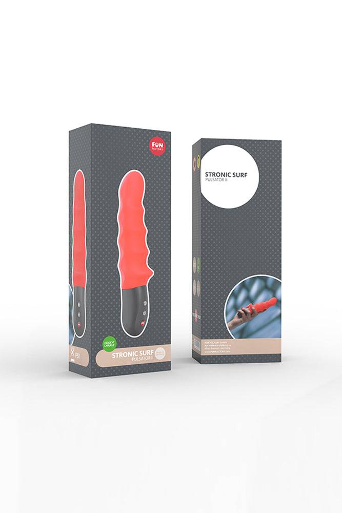 Fun Factory - Stronic Surf Ribbed Pulsator - Neon Orange - Stag Shop