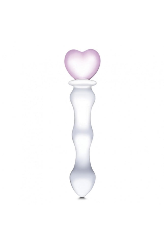 Gläs - 8" Sweetheart Glass Dildo - Clear/Pink - Stag Shop