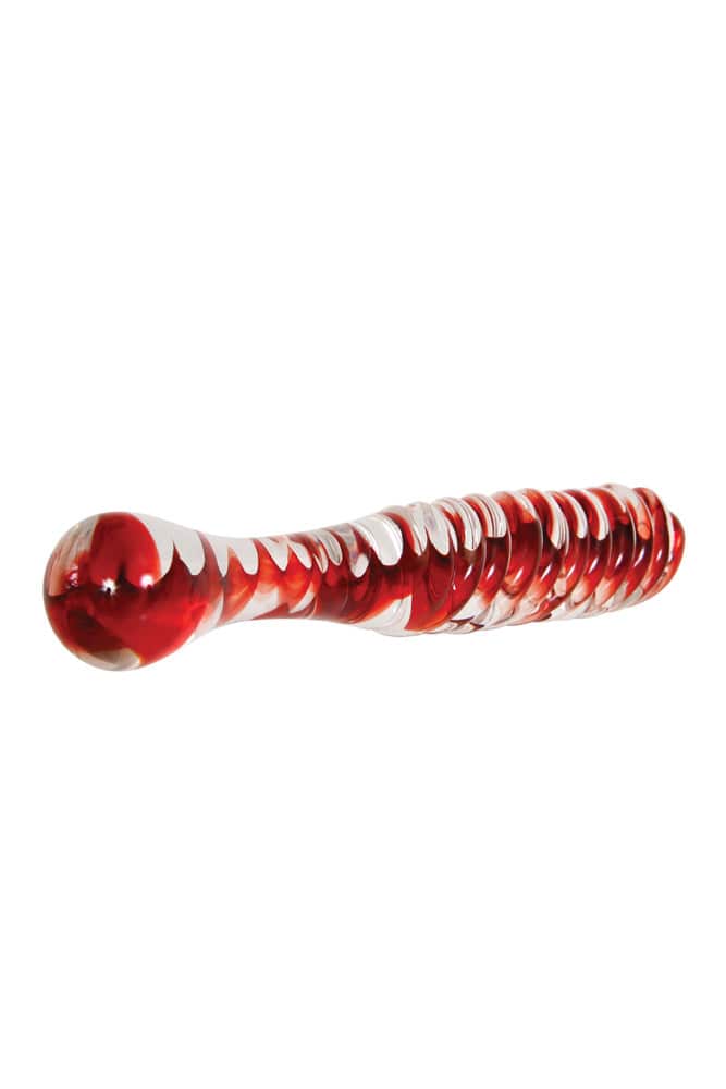 Adam & Eve - Eve's Sweetheart Swirl Glass Dildo - Red - Stag Shop