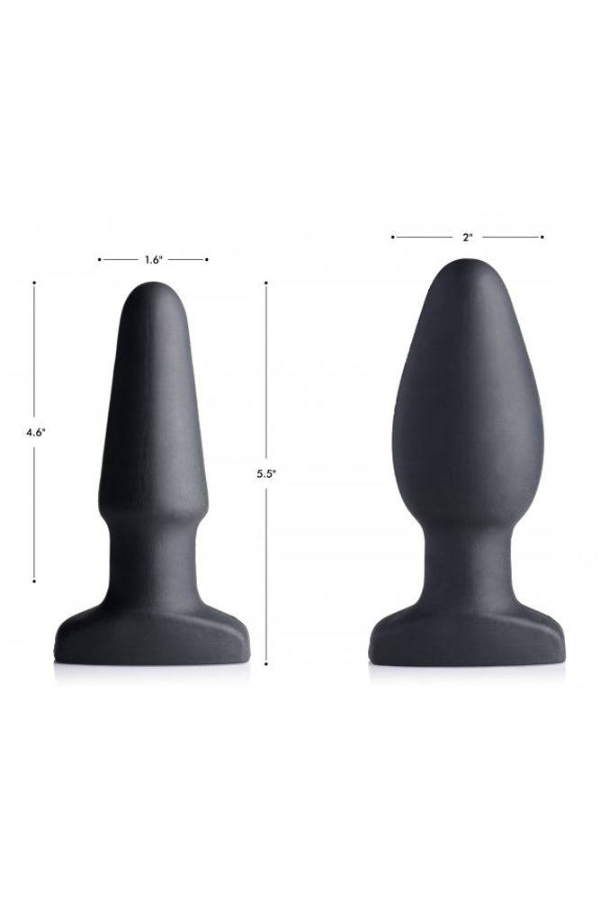 XR Brands - Swell 10X Inflatable Vibrating Plug & Remote - Black - Stag Shop