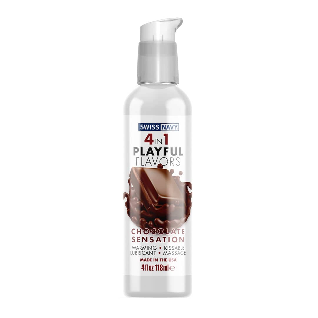 Swiss Navy - 4 in 1 Playful Flavours Flavoured Lubricant - Chocolate Sensation - 4oz - Stag Shop