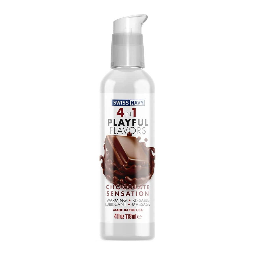 Swiss Navy - 4 in 1 Playful Flavours Flavoured Lubricant - Chocolate Sensation - 4oz - Stag Shop