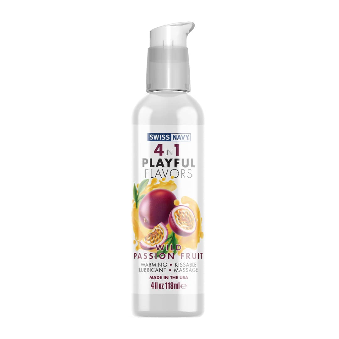 Swiss Navy - 4 in 1 Playful Flavours Flavoured Lubricant - Wild Passion Fruit - 4oz - Stag Shop