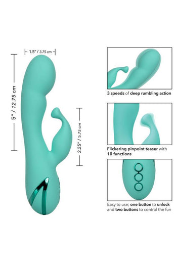 Cal Exotics - California Dreaming - Tahoe Temptation Dual Vibrator - Teal - Stag Shop