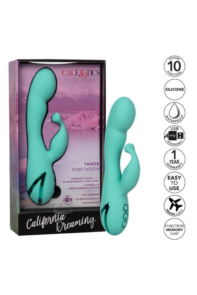 Cal Exotics - California Dreaming - Tahoe Temptation Dual Vibrator - Teal - Stag Shop