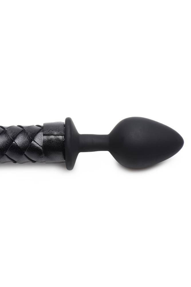 XR Brands - Hellbound - Braided Leather Devil Tail - Silicone Anal Plug - Stag Shop