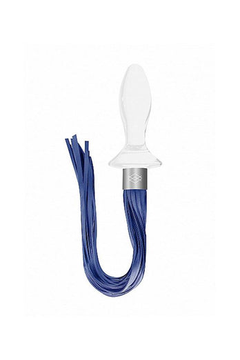 Shots Toys - Chrystalino - Tail Glass Whip & Butt Plug - White - Stag Shop