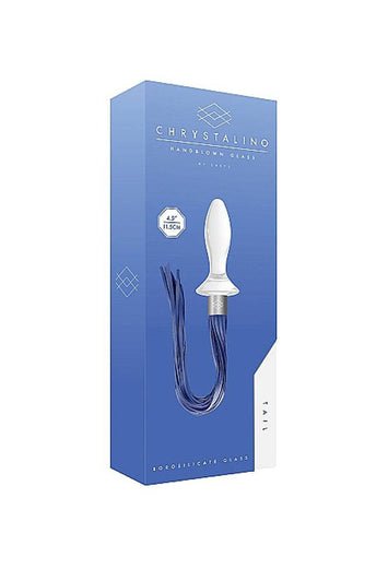 Shots Toys - Chrystalino - Tail Glass Whip & Butt Plug - White - Stag Shop