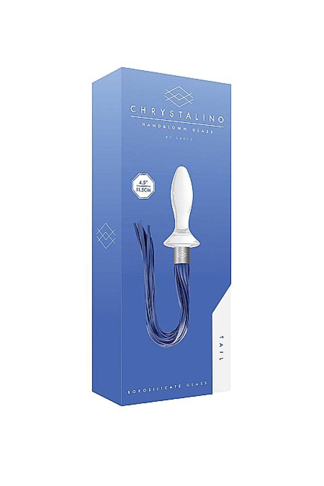 Shots Toys - Chrystalino - Tail Glass Whip & Butt Plug - White - Stag Shop