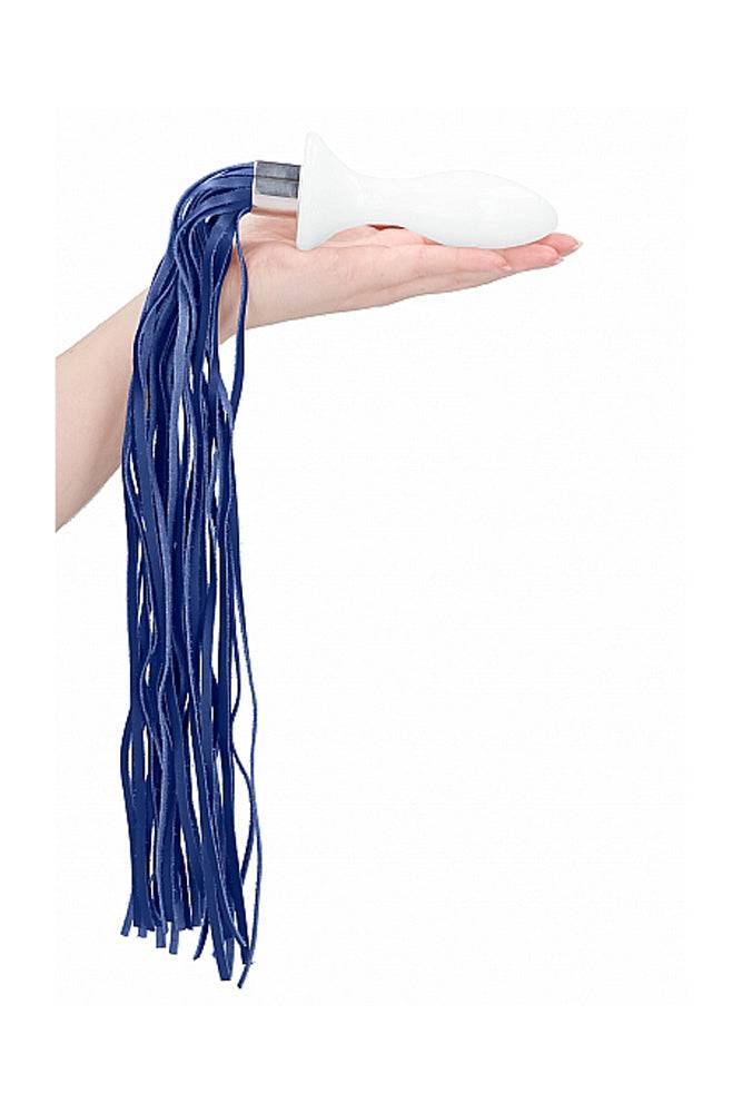 Shots Toys - Chrystalino - Tail Glass Whip & Butt Plug - White - Stag Shop