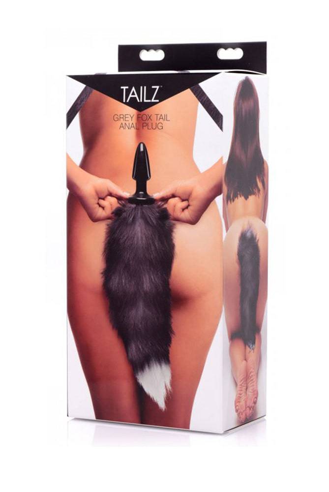 XR Brands - Tailz - Grey Fox Tail Anal Plug - Stag Shop