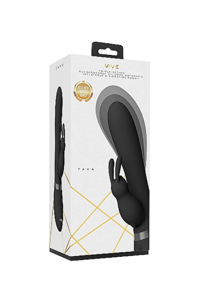 Shots Toys - Taka Inflatable Rabbit Vibrator - Black - Stag Shop