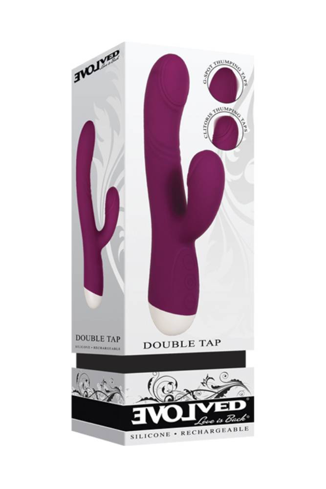 Evolved - Double Tap - Thumping Dual Vibrator - Burgundy - Stag Shop