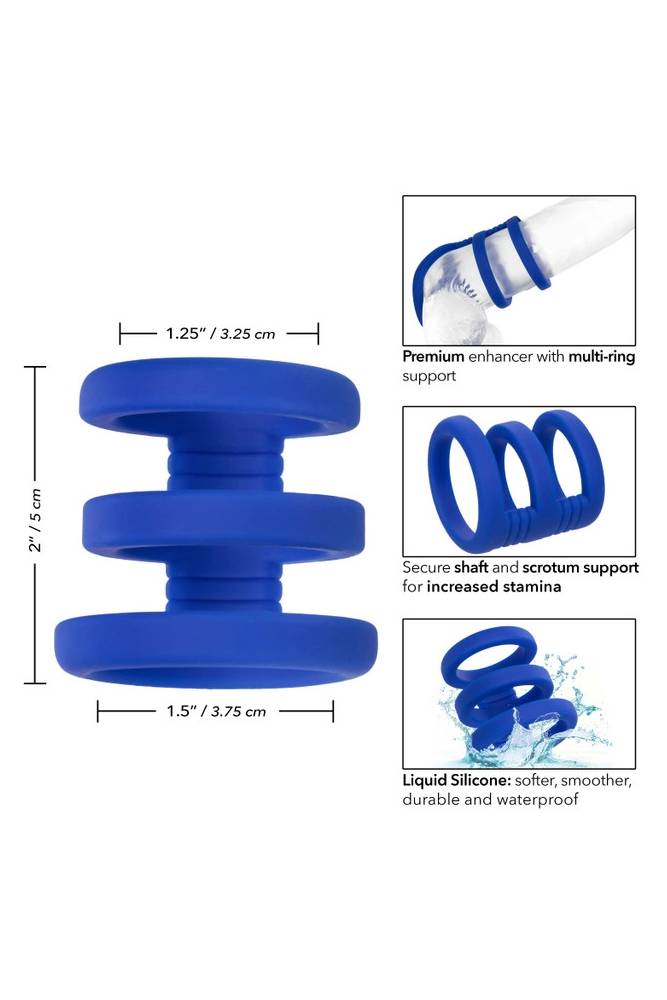 Cal Exotics - Admiral - Triple Cock Cage - Blue - Stag Shop