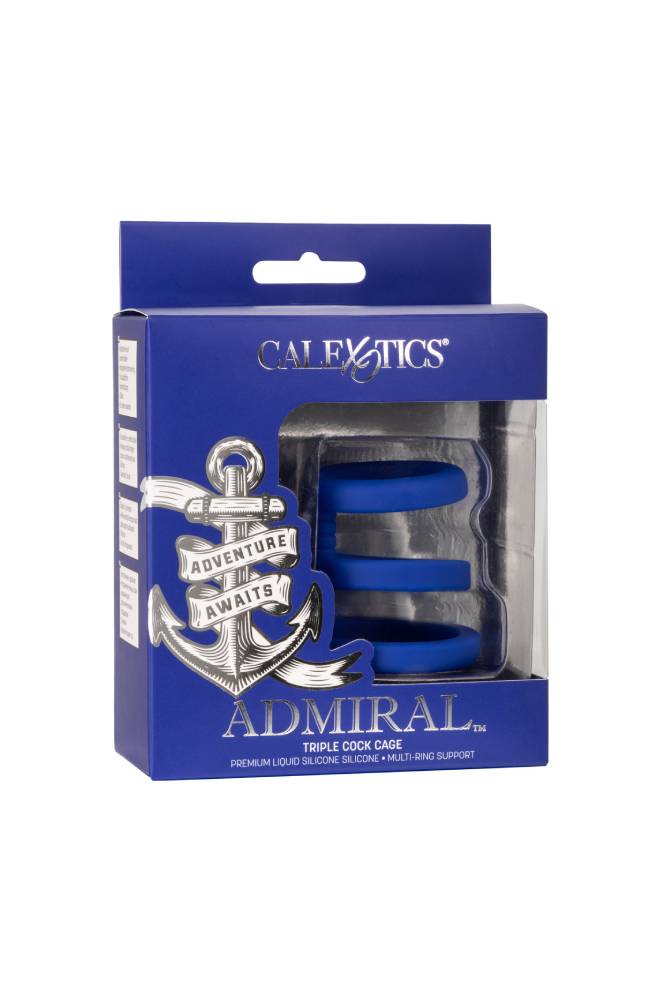 Cal Exotics - Admiral - Triple Cock Cage - Blue - Stag Shop