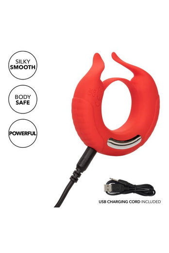 Cal Exotics - Couples Enhancer - Silicone Rechargeable Taurus Enhancer - Red - Stag Shop