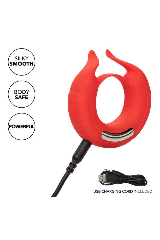 Cal Exotics - Couples Enhancer - Silicone Rechargeable Taurus Enhancer - Red - Stag Shop