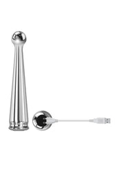 Adam & Eve - Tease Me Rechargeable Metal Vibrator - Silver - Stag Shop