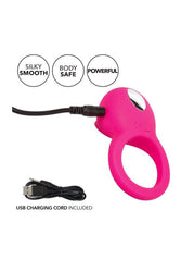 Cal Exotics - Couples Enhancer - Silicone Rechargeable Teasing Tongue - Pink - Stag Shop
