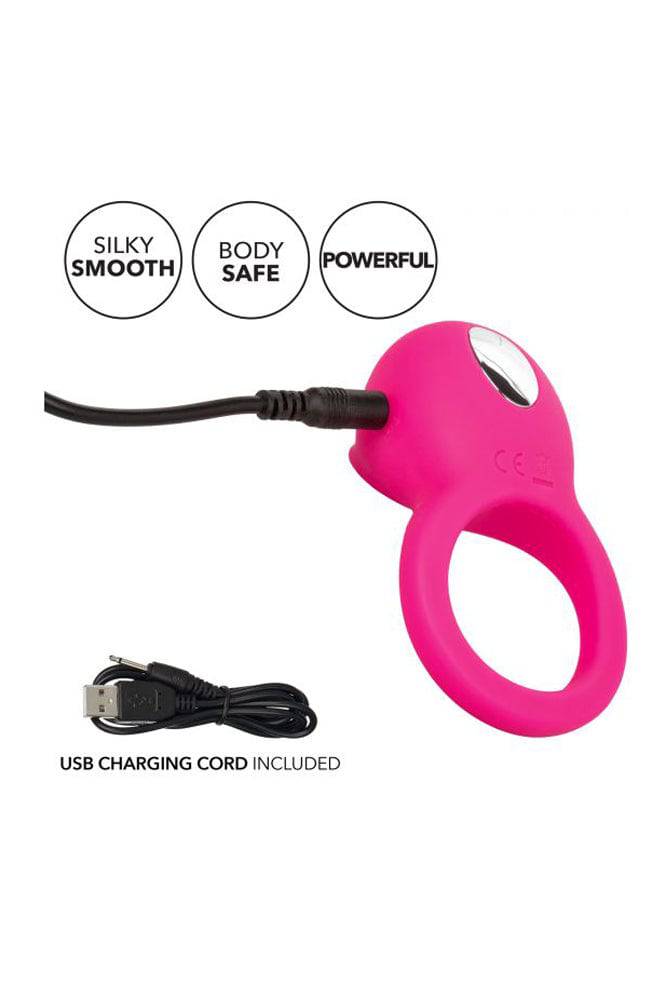 Cal Exotics - Couples Enhancer - Silicone Rechargeable Teasing Tongue - Pink - Stag Shop