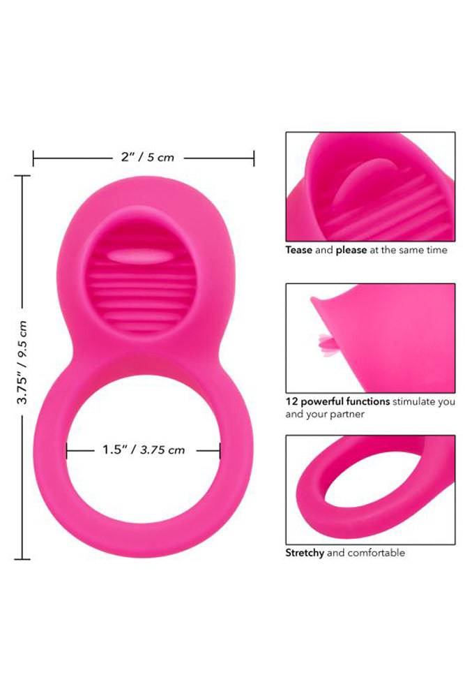 Cal Exotics - Couples Enhancer - Silicone Rechargeable Teasing Tongue - Pink - Stag Shop