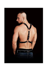 Ouch by Shots Toys - Thanos Chest Centerpiece Harness - Black - Stag Shop