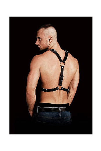 Ouch by Shots Toys - Thanos Chest Centerpiece Harness - Black - Stag Shop