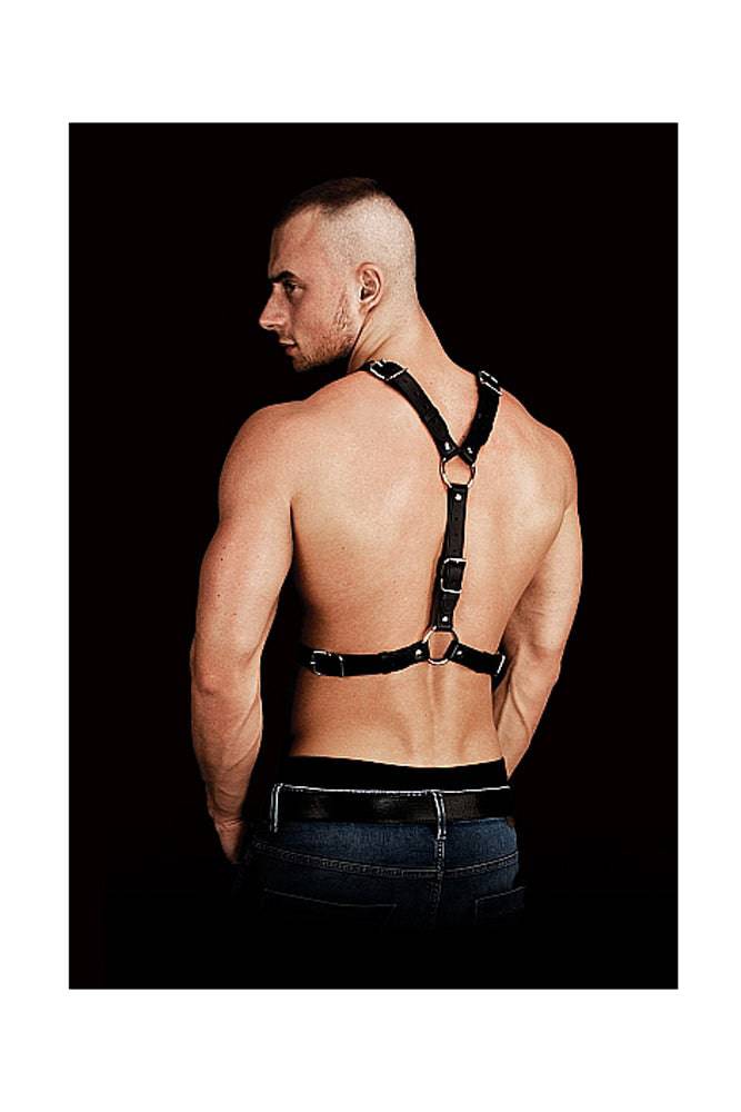 Ouch by Shots Toys - Thanos Chest Centerpiece Harness - Black - Stag Shop
