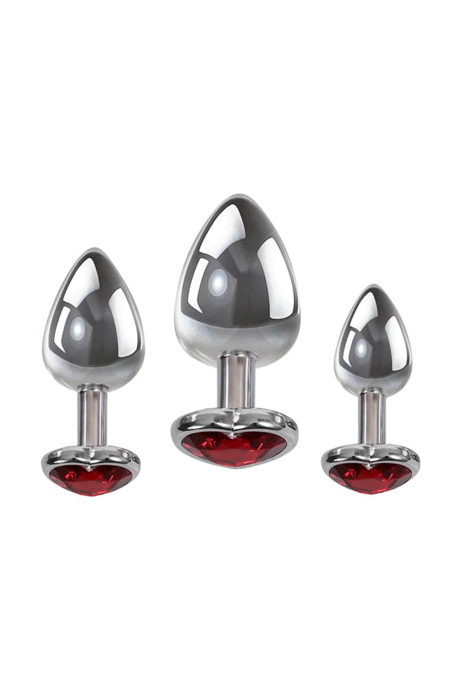 Adam & Eve - Three Hearts Gem Anal Plug Set - Stag Shop