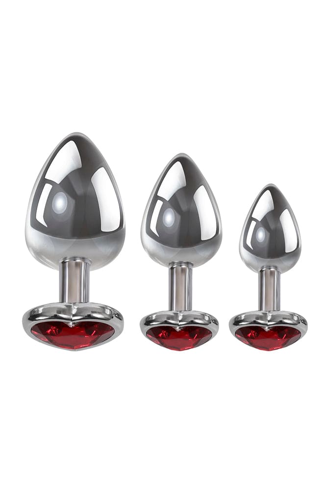 Adam & Eve - Three Hearts Gem Anal Plug Set - Stag Shop