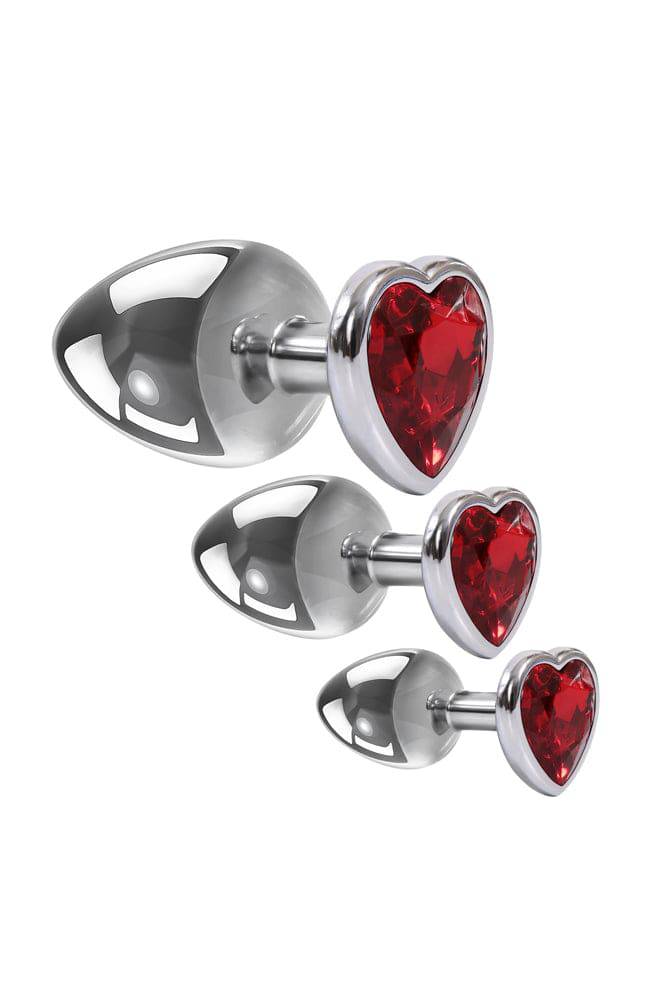 Adam & Eve - Three Hearts Gem Anal Plug Set - Stag Shop