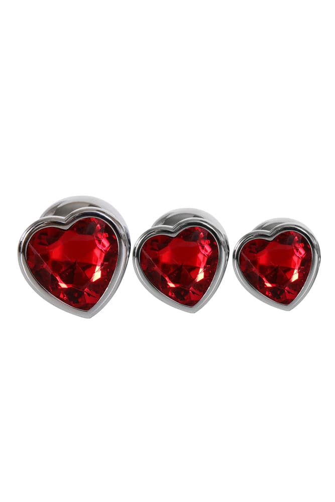 Adam & Eve - Three Hearts Gem Anal Plug Set - Stag Shop