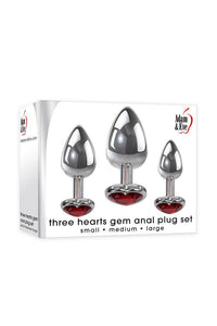 Thumbnail for Adam & Eve - Three Hearts Gem Anal Plug Set - Stag Shop