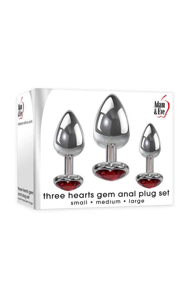 Adam & Eve - Three Hearts Gem Anal Plug Set - Stag Shop