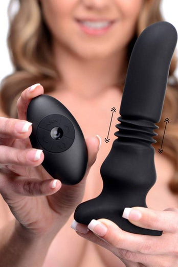 XR Brands - Thunderplugs - Silicone Vibrating & Thrusting Butt Plug - Stag Shop