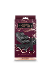 NS Novelties - Bondage Couture - Tie Down Straps - Black/Rose Gold - Stag Shop
