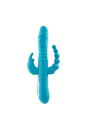 Adam & Eve - Eve's Thrusting Triple Joy Rabbit Vibrator - Teal - Stag Shop