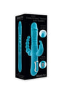 Adam & Eve - Eve's Thrusting Triple Joy Rabbit Vibrator - Teal - Stag Shop