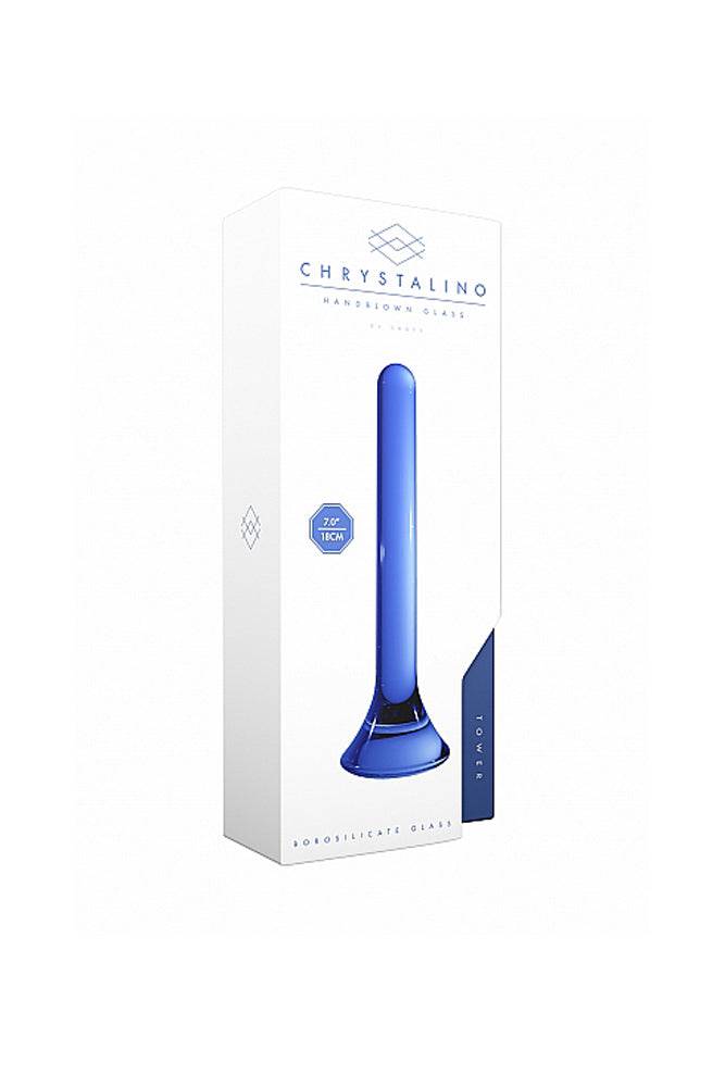 Shots Toys - Chrystalino - Tower Glass Wand - Blue - Stag Shop