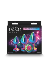 NS Novelties - Rear Assets - 3 Pc Jewelled Aluminum Anal Training Kit - Multicolour - Stag Shop