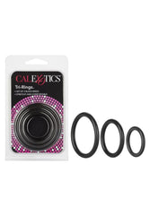 Cal Exotics - Tri-Rings Cock Ring Set - Black - Stag Shop