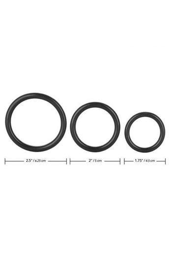 Cal Exotics - Tri-Rings Cock Ring Set - Black - Stag Shop