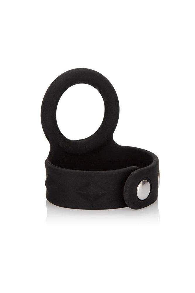 Cal Exotics - Tri-Snap Scrotum Support Ring - Large - Black - Stag Shop