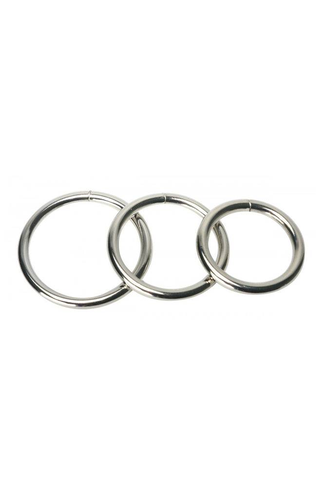 XR Brands - Master Series - Trine Steel Cock Ring Collection - Stag Shop