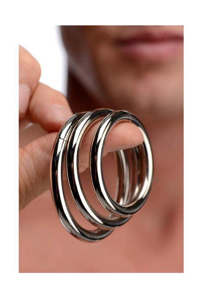 XR Brands - Master Series - Trine Steel Cock Ring Collection - Stag Shop