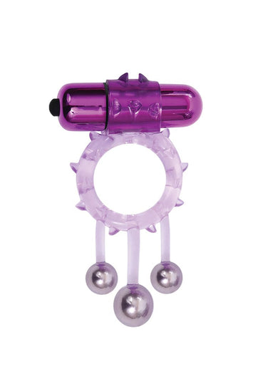 Adam & Eve - Triple Ball Bangin Cock Ring - Purple - Stag Shop