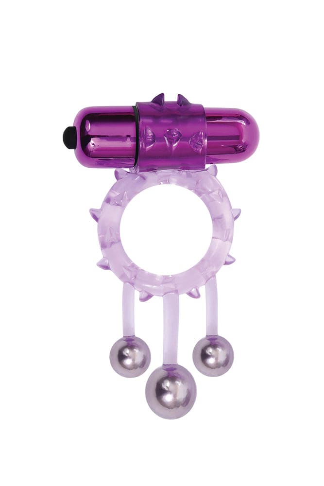 Adam & Eve - Triple Ball Bangin Cock Ring - Purple - Stag Shop