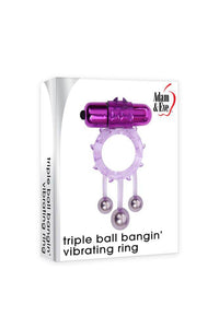 Thumbnail for Adam & Eve - Triple Ball Bangin Cock Ring - Purple - Stag Shop