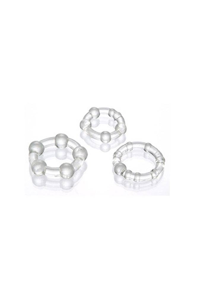Adam & Eve - Triple Erection Cock Ring System - Clear - Stag Shop